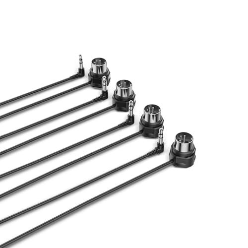 CME TRS MIDI Cable 4-Pack - TRS Type A (3.5mm - 1/8”) to 5-pin DIN, 2FT / 60CM, Low-Profile - Right Angle Ultra-Thin Plugs for Compact Spaces - Ideal for Synths & Pedalboards