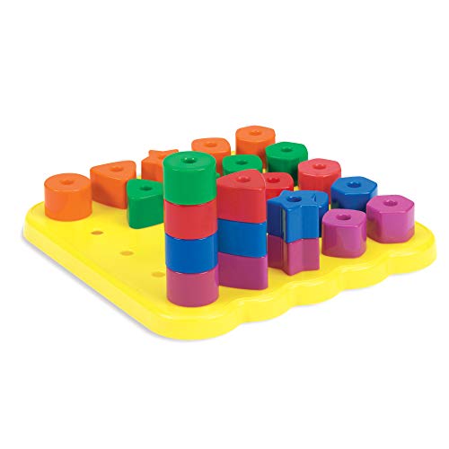 Learning Resources Stacking Shapes Pegboard, Toddler Pegboard, Stacking Pegboard Set, Fine Motor Toy, 27 Piece Set, Ages 2+ #TOP2