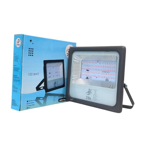 Image of D'Mak 100 Watt LED Flood Light Grey Body Down Chock Waterproof IP65 for Outdoor Purposes (1, Red)
