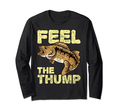 Regalo de pescador Feel The Thump Funny Walleye Fishing Manga Larga
