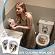 KUBDPQOR WC Deckel Aufkleber - Prämie Mülltonnen Aufkleber mit 6 Vielfältig 3D Katzen Mustern - Verwendbar für WC, Spülkasten und andere glatte Flächen