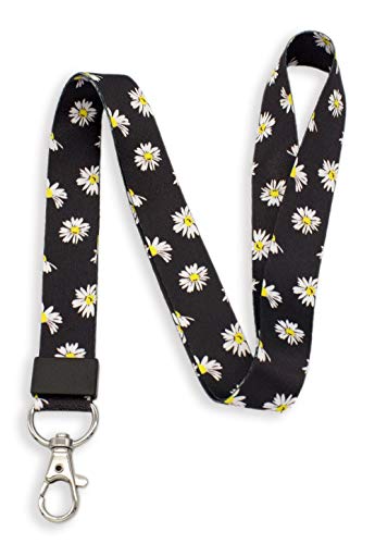 SENLLY Daisies Neck Lanyard Strap Premium Quality with Metal Clasp, for Id Badges, Card Holder, Keychain, Cell Mobile Phone, Lightweight Items etc