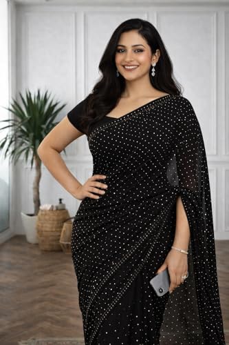 Image of NoseQueen Women Beautiful Soft Silk Designer Saree with blouse