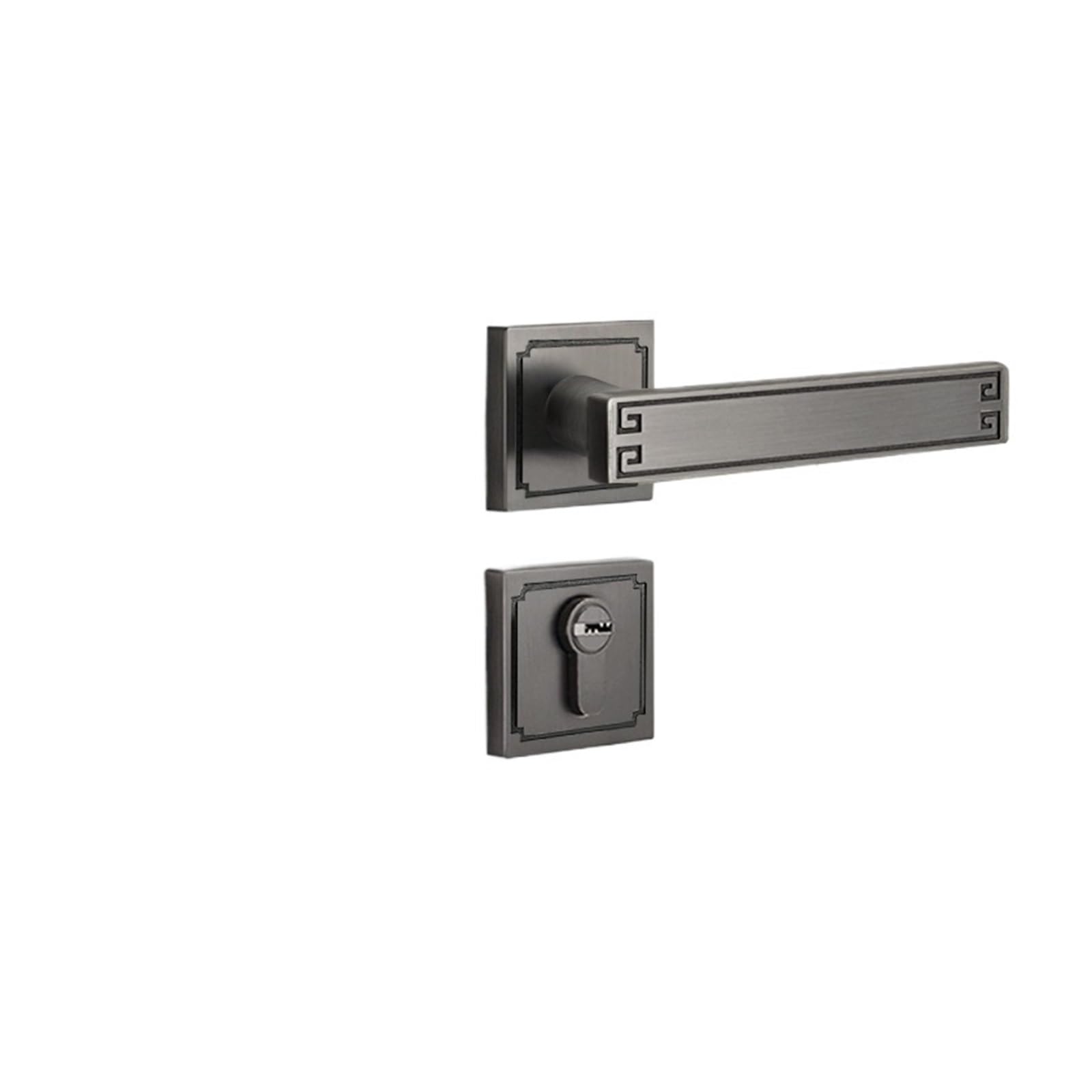 Serrure de porte chinoise mécanique intérieure grise pour porte en bois