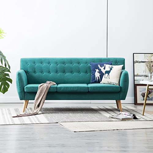 Xichuzi Sofá de 3 plazas, Mueble Sofá, Sofas De Salon, Chaise Longue, Sofas Modernos, con tapizado de Tela 172x70x82 cm Verde
