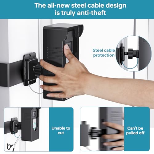 Anti-Theft Doorbell Mount with Ring Blink: 360 Adjustable Angle Wireless Camera Holder No Drill for Apartment Door - Video Wired Mounting Bracket for Brick Concrete Wall Renter Friendly Home House