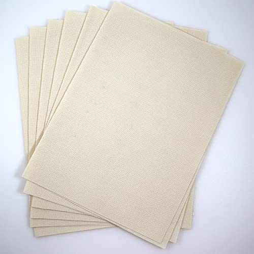 Image of KCS 4 /6 pc of 12 inch x 18 inch 18CT Counted Cotton Aida Cloth Cross Stitch Fabric (6 pc, Cream)
