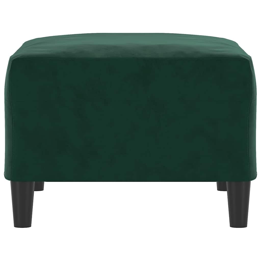 Poggiapiedi in velluto verde scuro, 70 x 55 x 41 cm, robusto sgabello imbottito per soggiorno e spogliatoio, multifunzionale, facile da pulire e stabile