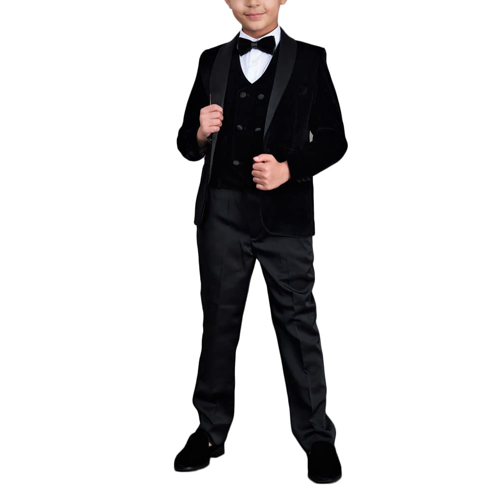 3-częściowy formalny zestaw garniturów dla chłopców Silm Fit Dresswear Boy Garnitury ślubne dla chłopców na imprezę, Fioletowy, 14 lat