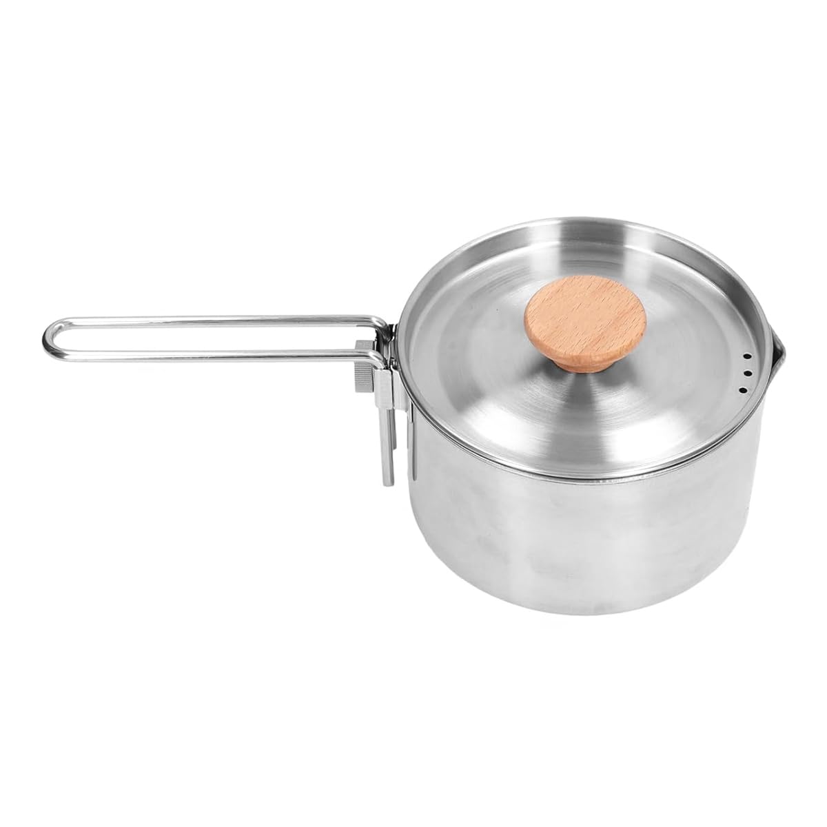 Durlo 1000ml Stainless Steel Camping Pot – Lid/Folding Handle/Pour Spout, W/Storage Bag (Outdoor Hiking)