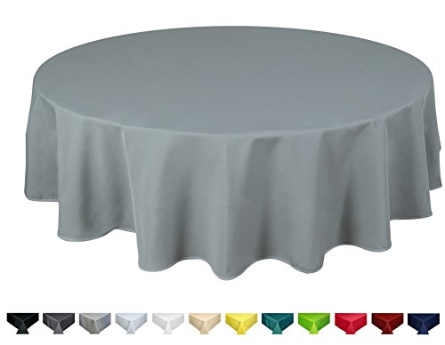 Home Direct Mantel 100% poliéster, Redondo 140cm Gris Claro
