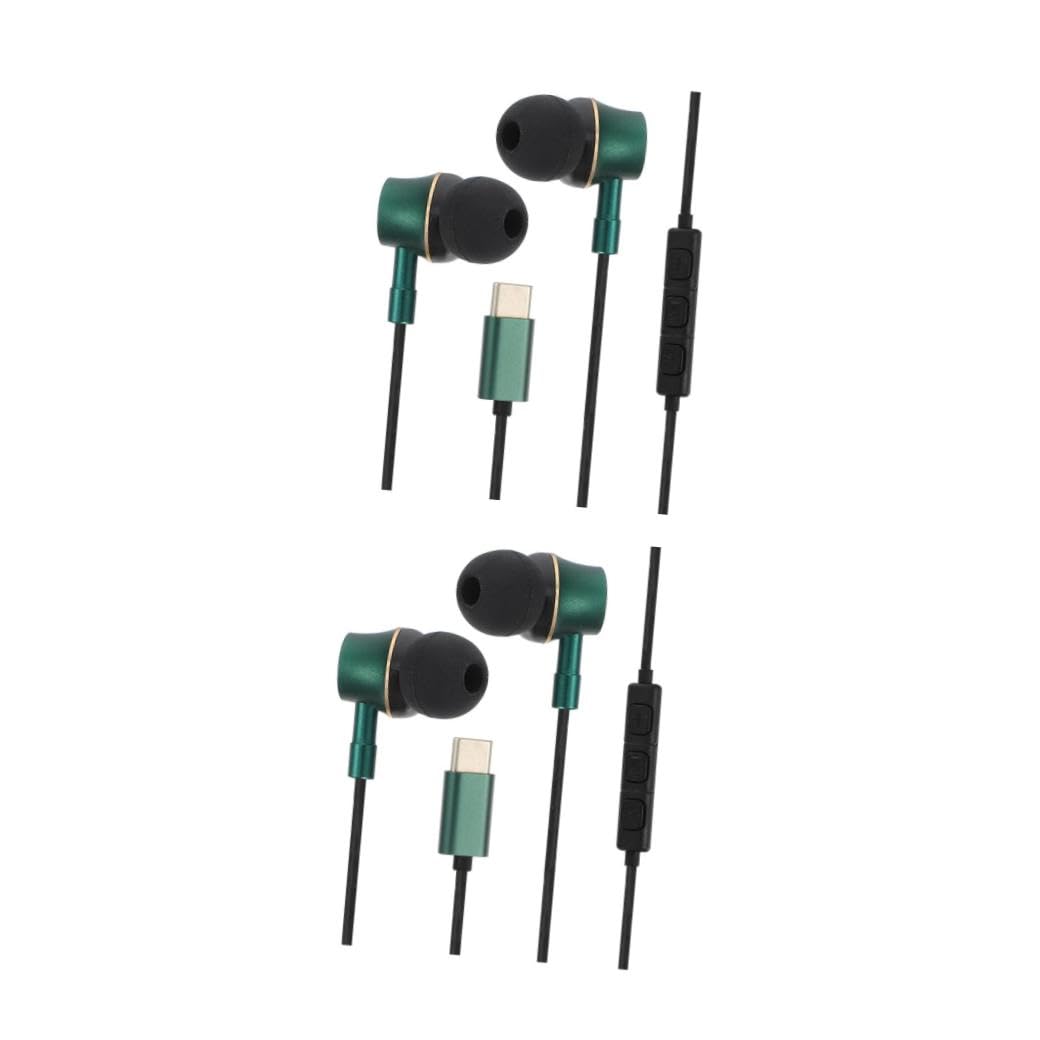 Angoily 2pezzi Cuffie Usb c Con Controllo In-ear Ergonomico Auricolari Antirumore Con Design Speciale e Materiali Comfort Compatibili Con Smartphone e Dispositivi Tipo-c Per Chiamate e