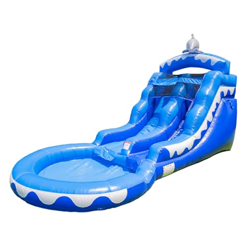 HeroKiddo 13ft Dolphin Inflatable Water Slide