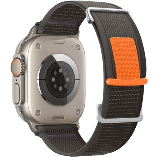 Pulseira feminina de nylon Trail Loop – compatível com Apple Watch Ultra 2/Ultra de 49 mm, 45 mm e 44 mm, pulseira esportiva de trama elástica trançada para iWatch Ultra 2, iWatch Ultra série 10 de 46