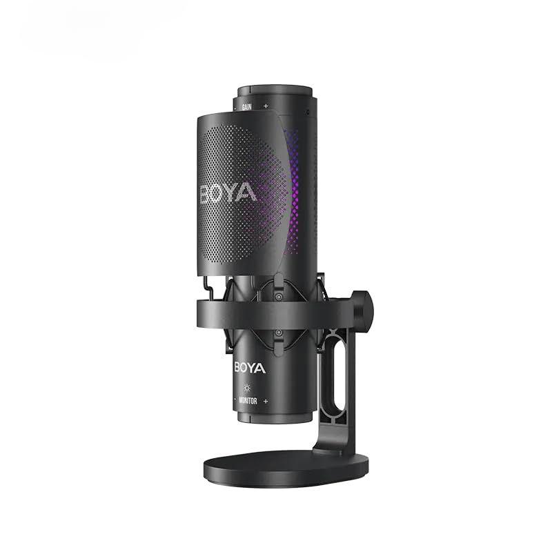 Image of BOYA K9 RGB USB Type C Microphone for YouTube | Gaming Set | Microphone for Recording | Gaming Mic for Pc | Condenser Mic with Desktop Stand Compatible with Windows and Mac Computers. (BOYA-K)