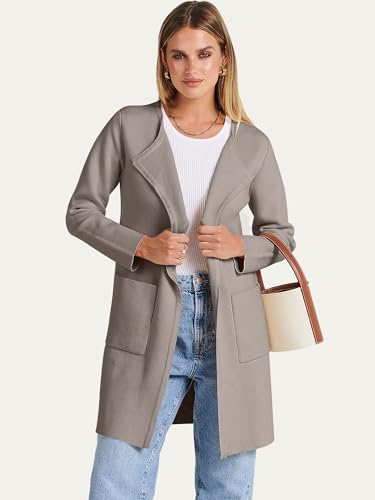 Image of ANRABESS Womens Cardigan Sweater Open Front Knit Long Coatigan Dressy Casual Jacket Coat 2026 Fall Outfits Classy Clothes