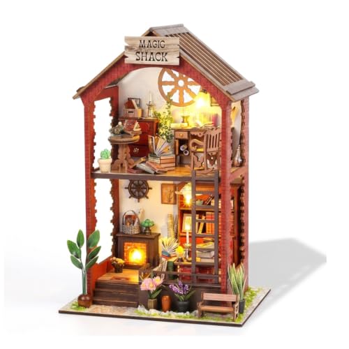 Image of PATPAT Book Nook Kit with LED, DIY Miniature House Kit 3D Wooden Dollhouse