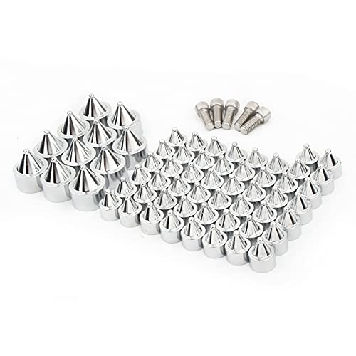 Bolt Covers Engine Motor Toppers Bolts Spike Head Caps Kit Aluminum For Twin Cam Softail Fatboy Rocker Breakout 2007-2017 (Pack Of 61) #TOP25