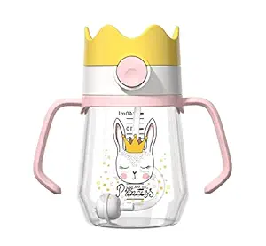 StarKiddo Baby Princess Spill-Proof Sipper Training Cup - 240ml - Tritan Material - Cute Crown-Shaped Learner's Cup - Suitable for Infants 6+ Months - Pink
