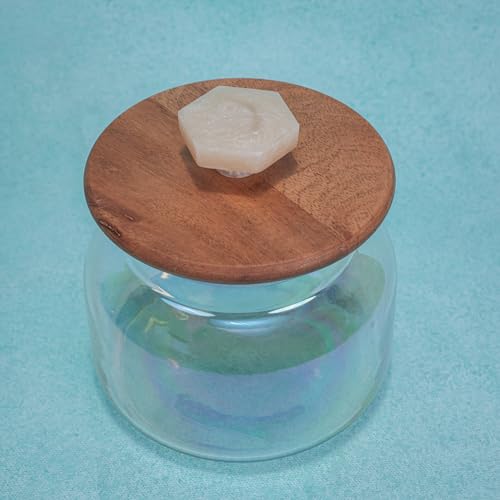 Image of Ireka Home Halo Glass Jar with Wooden Lid | Modular Transparent Storage Organizer Jars for Kitchen | Tea Coffee Sugar Dry Fruits Storage