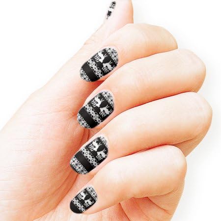 Amazon アウトレット品 P116 Vlli Vlli Coordi Nail ブラックノルディックトナカイネイルシールフィルム Vlli Vlli シール ステッカー 通販