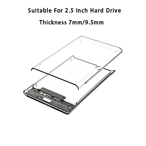 Caja externa transparente para disco duro 2.5" USB 3.0 miniatura 3