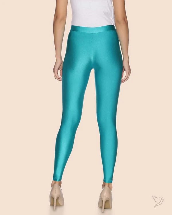 Image of Women's Nylon Shimmer Leggings | Ankle Length | Slim Fit | Stretchable Spandex Leggings | Shiny Finish | Casual Wear & Special Occasion