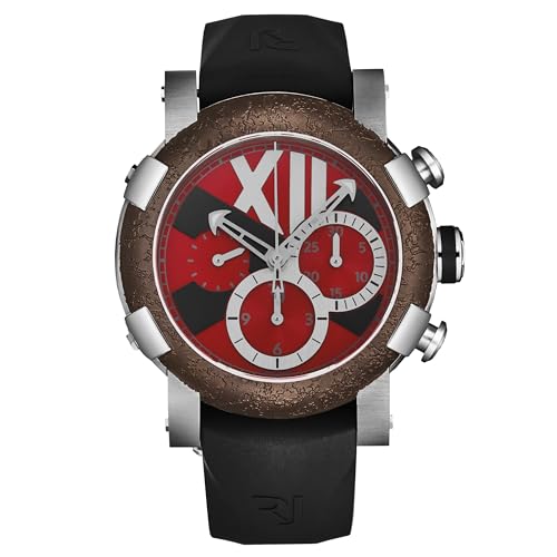 Romain Jerome Men's 'Titanic-DNA Chronograph RED Dial Black Rubber Strap Automatic Watch RJ.TI.CH.701.10