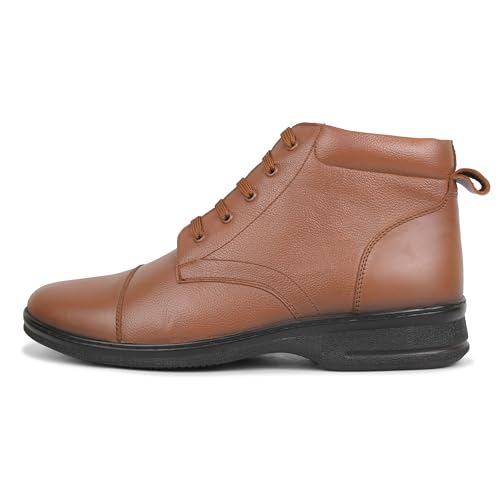 Image of SQUAD TAN COLOR MENS LEATHER POLICE BOOT WITH SIDE ZIPPER