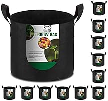 Lyincat 12-Pack 5 Gallon Grow Bags Heavy Duty Thickened Nonwoven Fabric Pots with Durable Handles
