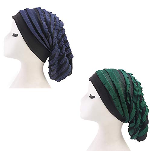 Spandex Dreadlock Cap for Sleeping,2Pack Hair Loss Braids Bonnet Cap Tube Sleep Hat for Women Men