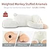Niuniu Daddy 20" | 3.3 Pound Monkey Weighted Stuffed Animals, Large White Monkey Pillowfort Plush Lap Animal Toys for Kids Adults, Giant Plushy Body Pillow for Gifts Birthday Christmas Holiday #5
