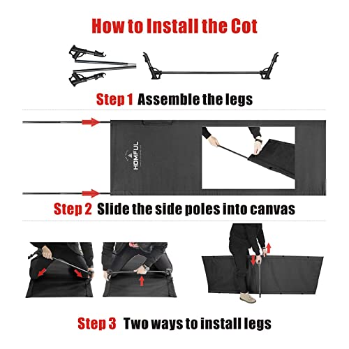 Hitorhike Camping Cot Compact Folding Cot Bed For Outdoor Backpacking Camping Cot Bed (Black) #TOP2