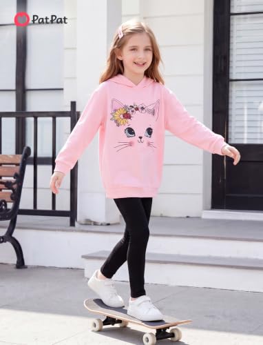 Image of PATPAT Girls 2 Piece Outfits Long Sleeve Hoodie and Leggings Clothing Set Outfits for Girls 4-12Y Fall /Winter Outfits