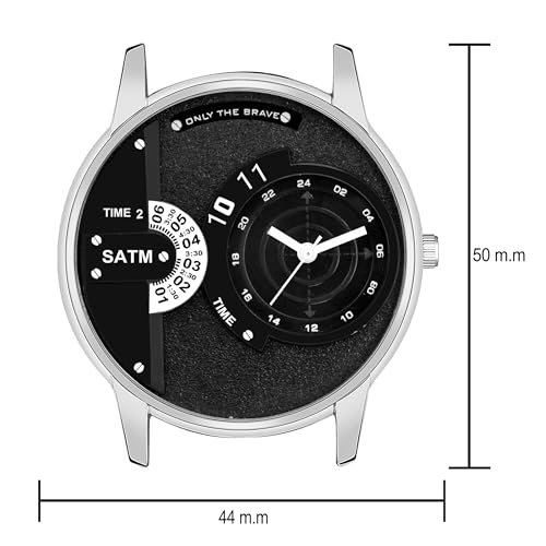 Image of Acnos 4 Diffrent Watch Pack of 1 Leather Belt Black Belt Analog Watch