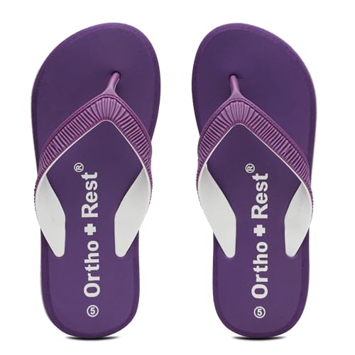 Image of Ortho + Rest Doctor Slippers for Women Orthopedic Non Slip Lightweight Comfortable Flat Casual Stylish Dr Chappals and House Flip flops For Ladies and Girl's