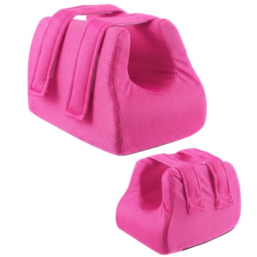 Image of Novabright 2 Pcs 3D Heel Protectors Foot Wedge Pillows Support Boot Bed Sore Pillow for Pressure Sores Bedridden Patients Relief Pressure Ankle Ulcers (Rose Red)