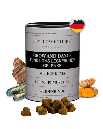 LEO LÖWENHERZ Leckerlis Grow & Dance - 370g - Funktionsleckerlis für Hunde - Gelenke - 100% Natur - Zuckerfrei - Futterergänzung - Made in Germany