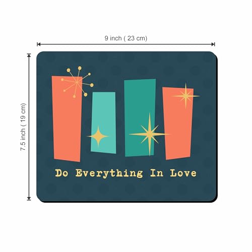 Image of Motivational Mouse Pad 9 x 7.5 Inch | inchDo Everything in Love inch Quote Mouse Mat | Non-Slip Rubber Base & Smooth Surface for Office & Home Desk