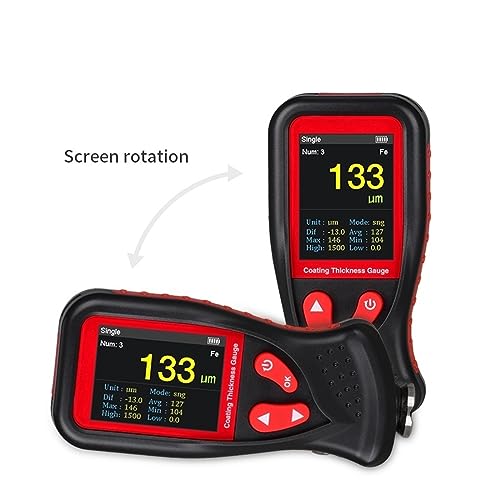 Medidor de grosor de pintura digital para carro, rango 0-1300um, pantalla LCD recargable miniatura 7