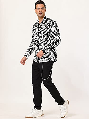 Lars Amadeus Men's Vintage Leopard Animal Print Button Down Long Sleeve Casual Shirt4