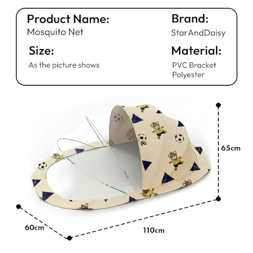 Image of StarAndDaisy Baby Mosquito net for Baby 0-12 Months for Infants, Toddlers Safe Baby, Breathable mesh-Mosquito Net for Baby's Peaceful Sleep, Baby Sleeping Mosquito net- Teddy Print