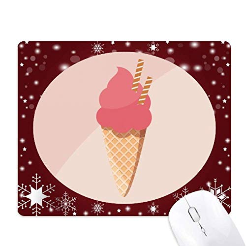 Tapis de souris flocon de neige hiver avec motif cônes de glace et œufs rouge