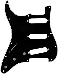 Escudo Preto Com 11 Furos Para Guitarra Canhota 3 Camadas (Sanduíche)