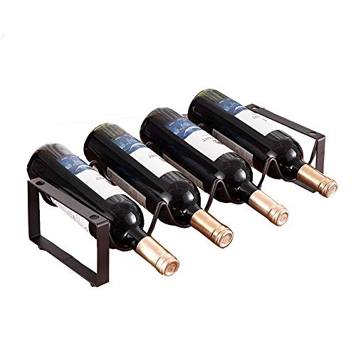 Soporte para Botellas 4 Botellas Metal Negro 45x11x17cm miniatura 1