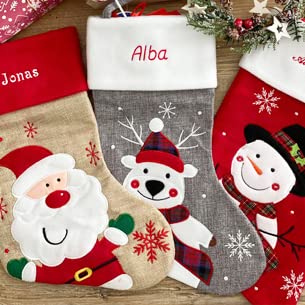 GOXAEEE Chaussette De Noël Personnalisée, 45cm Grande Bas De Noël, Bottes De Noël Chaussette De Noël Rouge Xmas Sac Cadeau Pour Décoration Cheminée Sapin De Noël (R