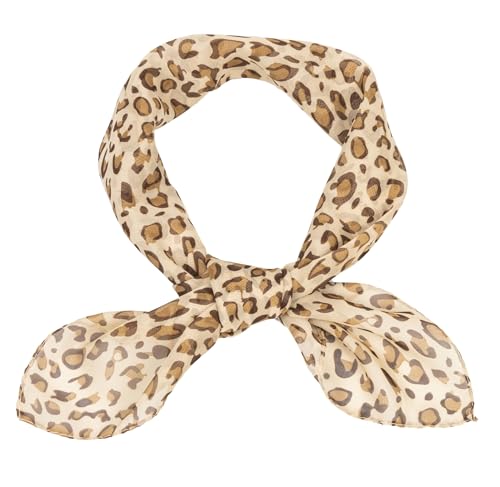 Chiffon-Leopard-Scarf for Womens Square-Handkerchief - Fashion Lightweight Neck Scarf(27 * 27'')