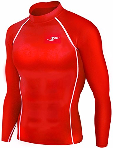 New 051 Skin Tight Compression Base Layer Red Running Shirt Mens S - 2xl (XL)