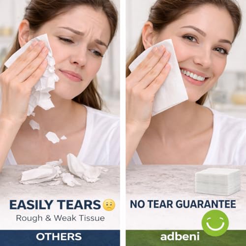 Image of Adbeni Premium Disposable Napkins Towels | Spunlace Cotton | Wet & Dry Use | Soft & Strong Wipes | Lint-Free, Tear-Resistant | For Dining, Salon, Travel & Everyday Cleaning | Pack of 100 | 9x9 Inch