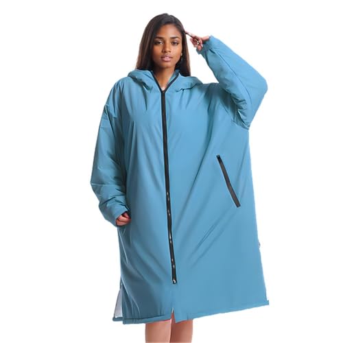 Parka de natación unisex Thermal Surf Poncho, manto cambiador oversize, forro polar impermeable, chaqueta térmica para nadar con capucha y toalla